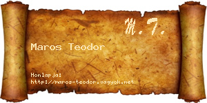 Maros Teodor névjegykártya